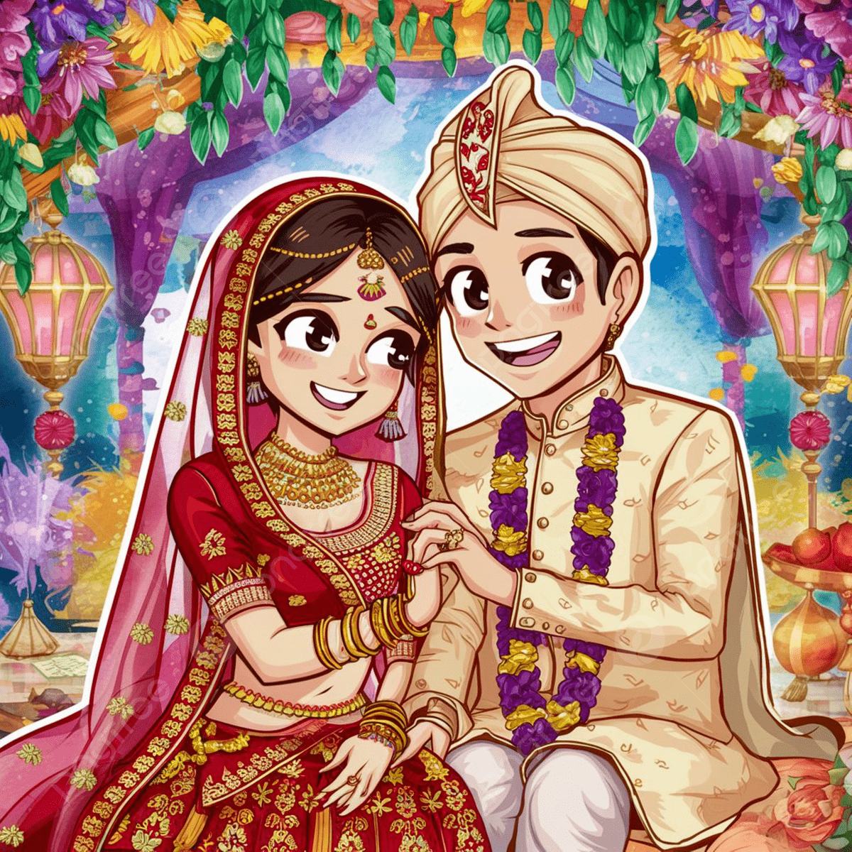 Wedding rituals illustration
